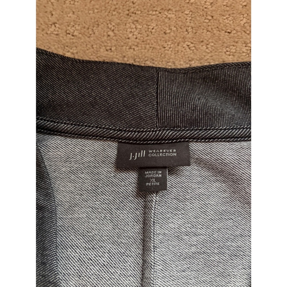 J. Jill Blazer XL Petite Gray Wearever Knit One Button Office Relaxed Jardigan - Picture 2 of 6